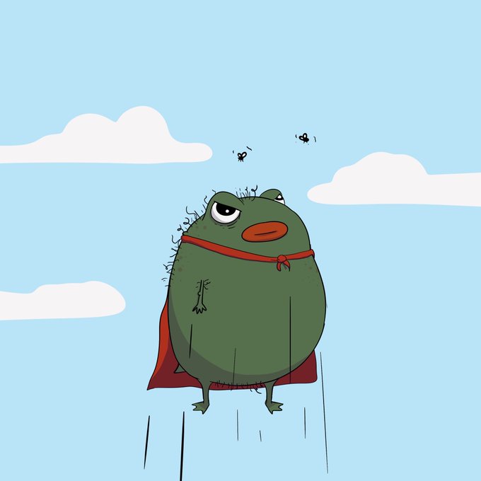 Marcello wearing a red cape in the sky